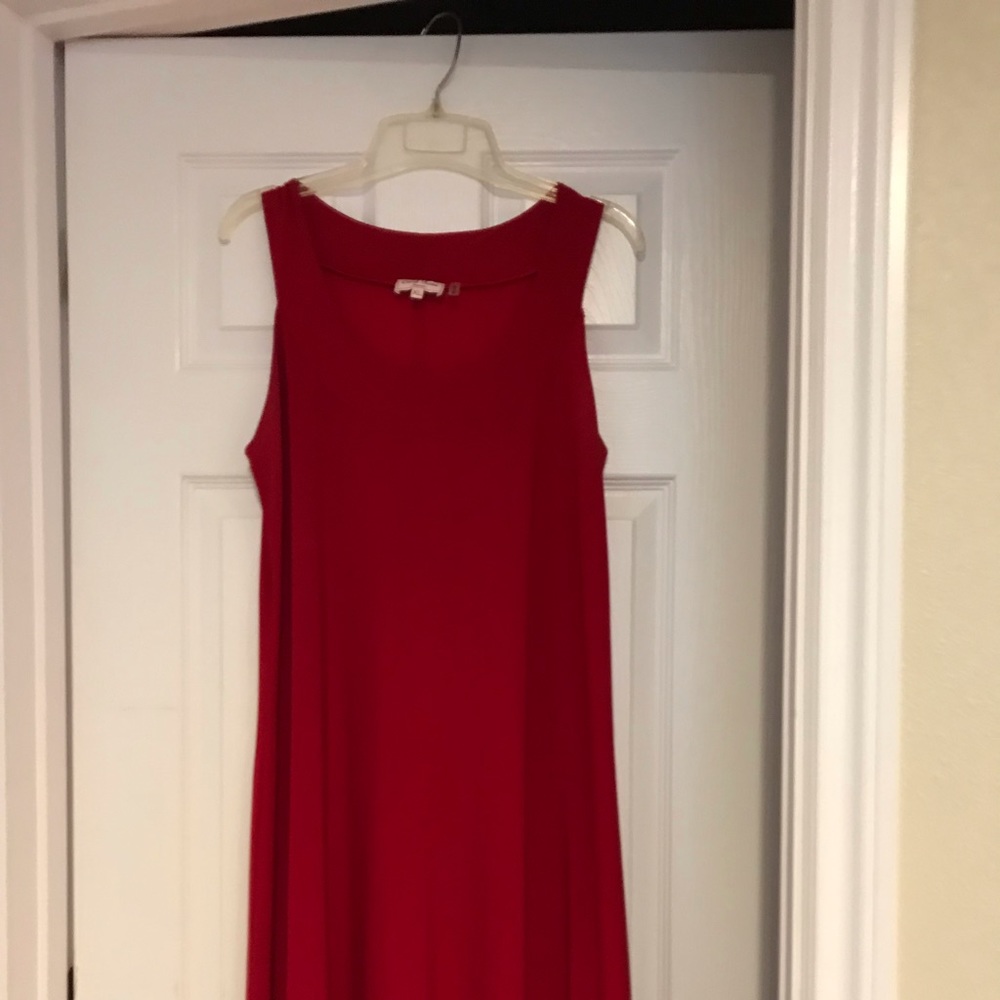 Solid Red sleeveless Summer Dress